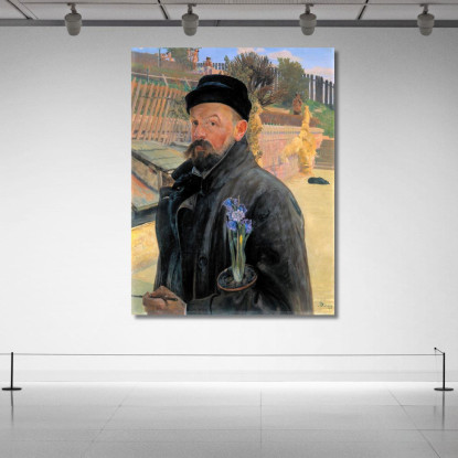 Autoritratto Con Un Giacinto Jacek Malczewski jml111 quadro stampato su tela
