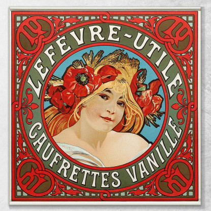 Wafer Alla Vaniglia Lefèvreutile Alphonse Mucha amu71 quadro stampato su tela