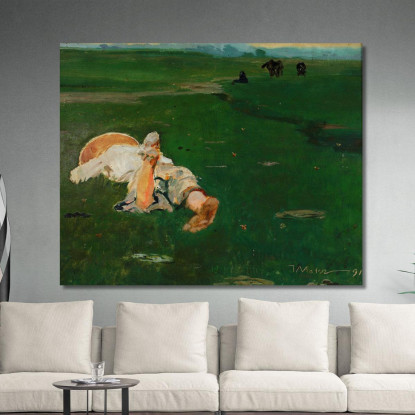 Pastorella In Un Prato Jacek Malczewski jml117 quadro stampato su tela