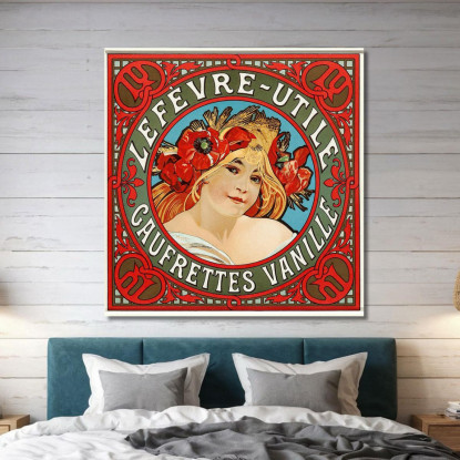 Wafer Alla Vaniglia Lefèvreutile Alphonse Mucha amu71 quadro stampato su tela