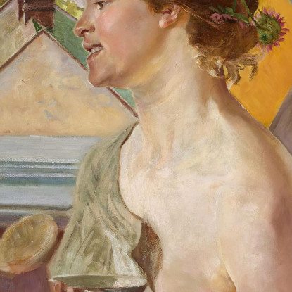 Bolle Di Sapone (Donna Con Tazza) Jacek Malczewski jml121 quadro stampato su tela
