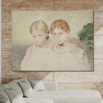 Due Ragazze Jacek Malczewski jml137 quadro stampato su tela