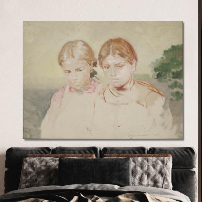 Due Ragazze Jacek Malczewski jml137 quadro stampato su tela