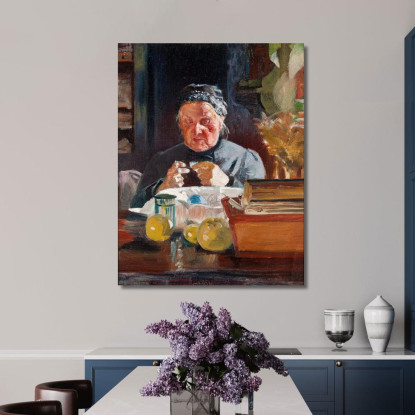 Schizzo Della Donna Al Tavolo Jacek Malczewski jml145 quadro stampato su tela
