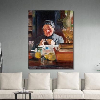 Schizzo Della Donna Al Tavolo Jacek Malczewski jml145 quadro stampato su tela