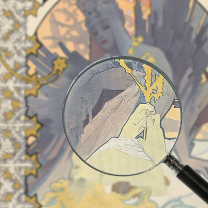 L'Illustrazione Natale 1896 Alphonse Mucha amu78 quadro stampato su tela