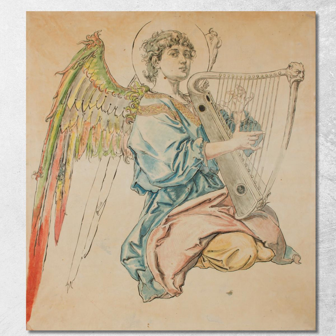 Figura Di Un Angelo Che Suona Il Liuto Jan Matejko jmt11 quadro stampato su tela Figura Di Un Angelo Che Suona Il Liuto Jan Matejko jmt11 quadro stampato su tela