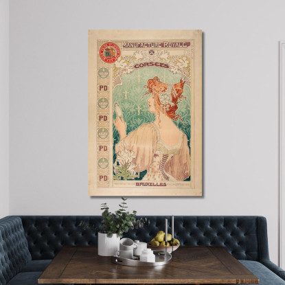 Fabbricazione Royale Di Corsetti Alphonse Mucha amu80 quadro stampato su tela