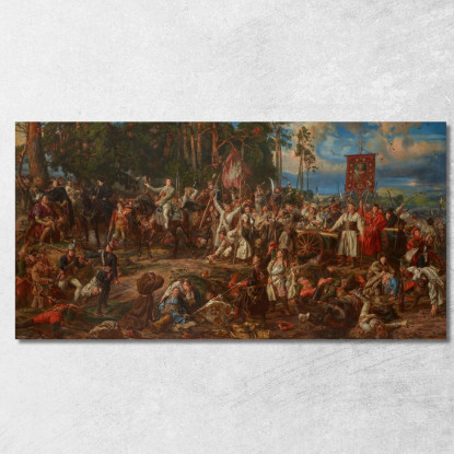 Kosciuszko A Raclawice Jan Matejko jmt19 quadro stampato su tela