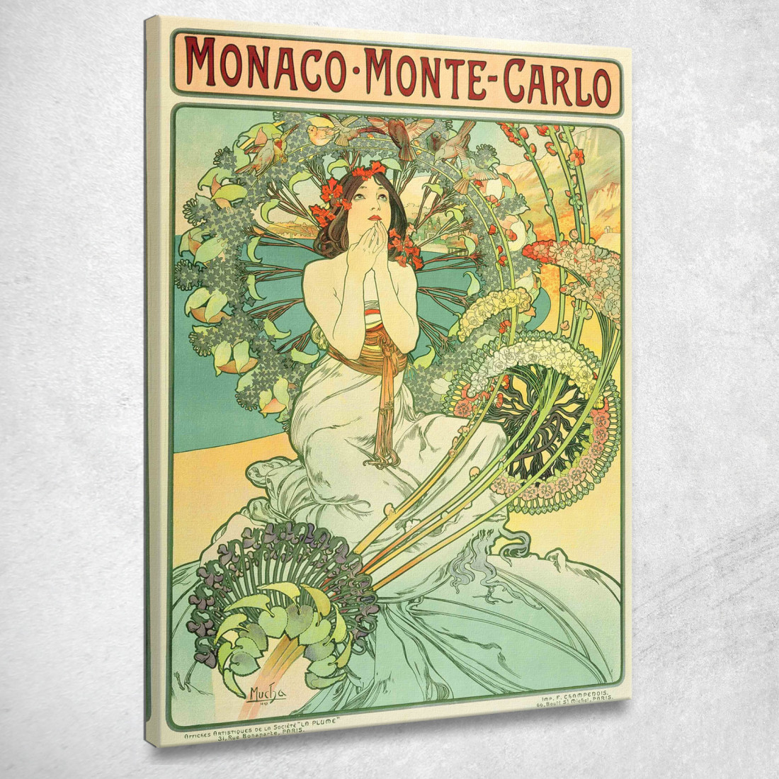 Monaco Monte Carlo Alphonse Mucha amu84 quadro stampato su tela Monaco Monte Carlo Alphonse Mucha amu84 quadro stampato su tela