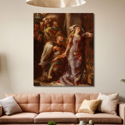La Regina Jadwiga E Dymitr Di Goraj Jan Matejko jmt51 quadro stampato su tela