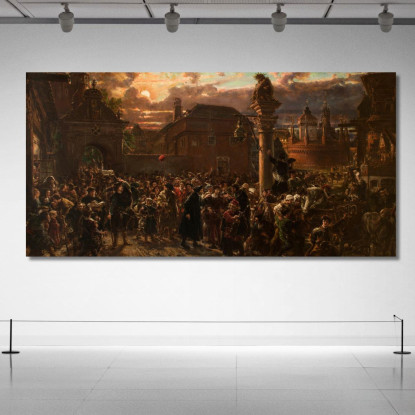 Studenti Che Lasciano Cracovia Nel 1549 Jan Matejko jmt60 quadro stampato su tela