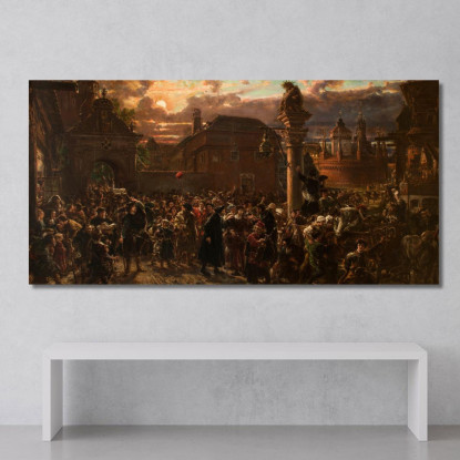 Studenti Che Lasciano Cracovia Nel 1549 Jan Matejko jmt60 quadro stampato su tela