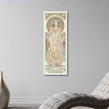 Moët E Chandon Secco Imperiale Alphonse Mucha amu86 quadro stampato su tela