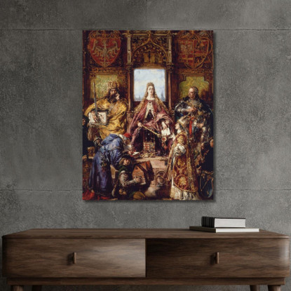 Fondazione Dell'Accademia 1361 1399 1400 D.C. Jan Matejko jmt75 quadro stampato su tela