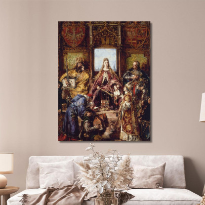 Fondazione Dell'Accademia 1361 1399 1400 D.C. Jan Matejko jmt75 quadro stampato su tela
