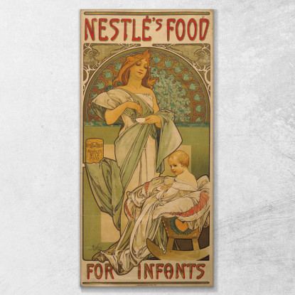 Il Cibo Della Nestlé Alphonse Mucha amu88 quadro stampato su tela