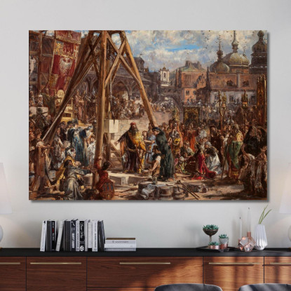Riconquista Della Rus'. Ricchezza E Istruzione 1366 D.C Jan Matejko jmt78 quadro stampato su tela