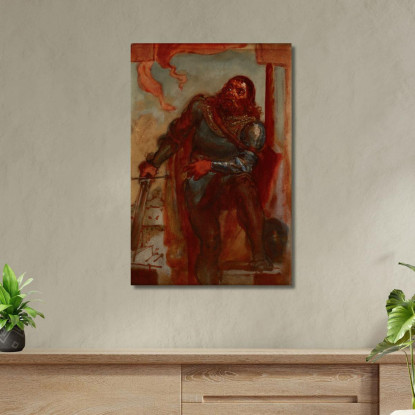 Bozzetto Per Il Dipinto Waclaw Wilczek Durante La Difesa Del Monastero Benedettino Jan Matejko jmt82 quadro stampato su tela