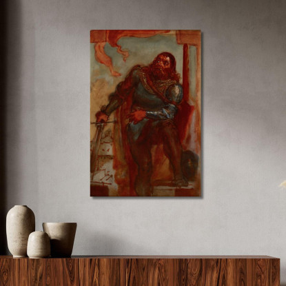 Bozzetto Per Il Dipinto Waclaw Wilczek Durante La Difesa Del Monastero Benedettino Jan Matejko jmt82 quadro stampato su tela