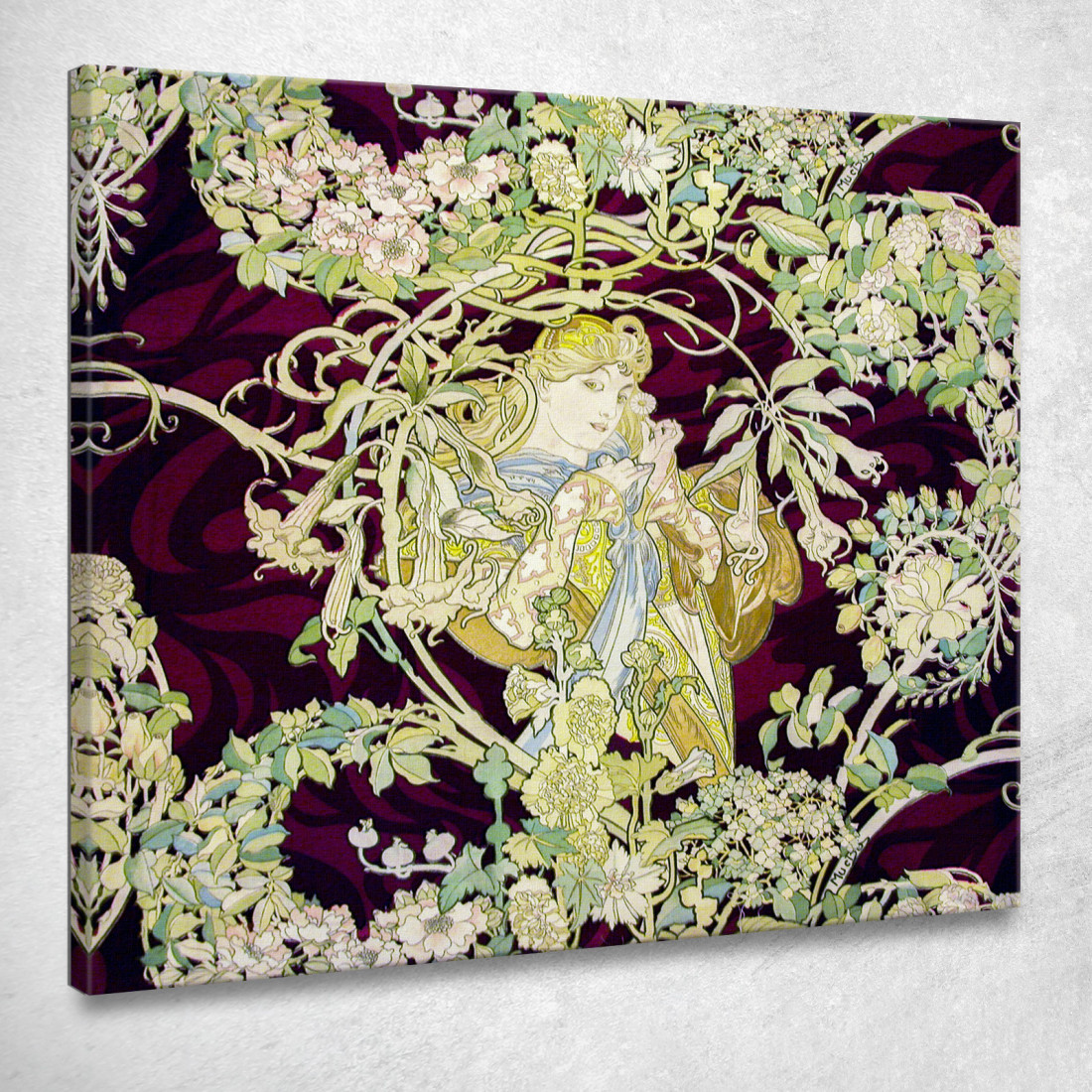 Femme À Marguerite O Donna Con Margherita Alphonse Mucha amu89 quadro stampato su tela Femme À Marguerite O Donna Con Margherita Alphonse Mucha amu89 quadro stampato su tela
