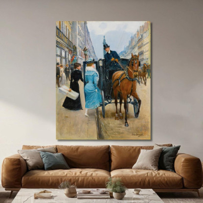 Gare Rue De La Paix Jean Béraud jbr13 quadro stampato su tela