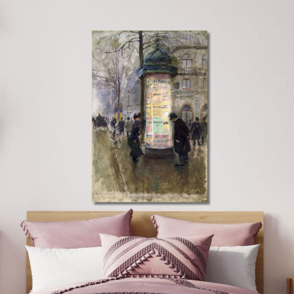 La Colonne Morris Jean Béraud jbr33 quadro stampato su tela