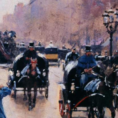 Boulevard Poissonière Sotto La Pioggia Jean Béraud jbr52 quadro stampato su tela