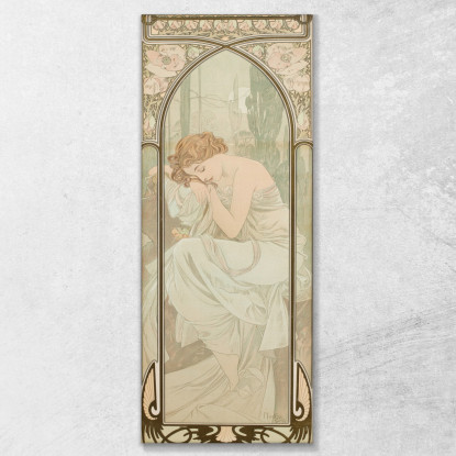 Riposo Notturno Alphonse Mucha amu98 quadro stampato su tela