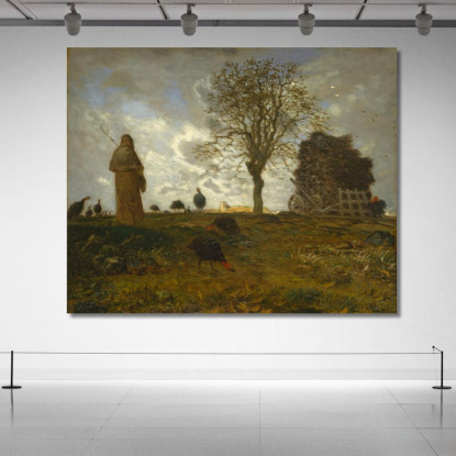 Paesaggio Autunnale Con Uno Stormo Di Tacchini Jean-François Millet jfm6 quadro stampato su tela