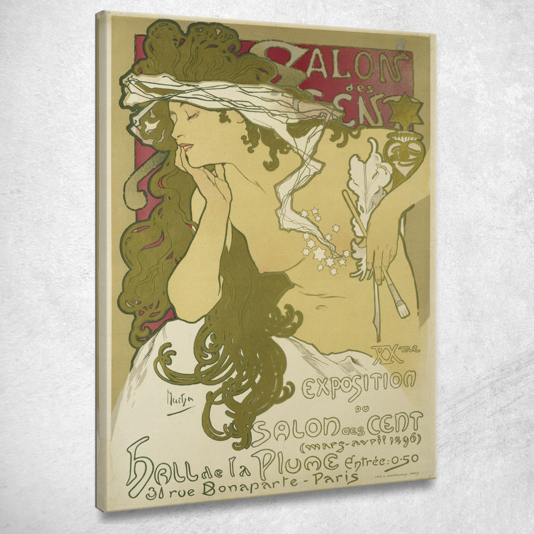 Salon Des Cent 20A Mostra Del Salon Des Cent Alphonse Mucha amu105 quadro stampato su tela Salon Des Cent 20A Mostra Del Salon Des Cent Alphonse Mucha amu105 quadro stampato su tela