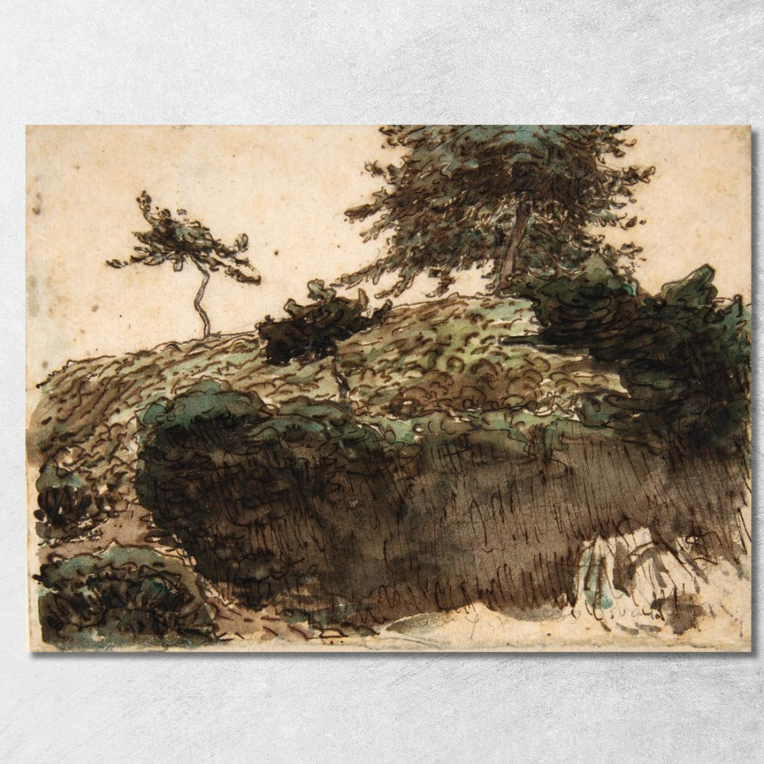 Paesaggio Vichy Jean-François Millet jfm28 quadro stampato su tela Paesaggio Vichy Jean-François Millet jfm28 quadro stampato su tela