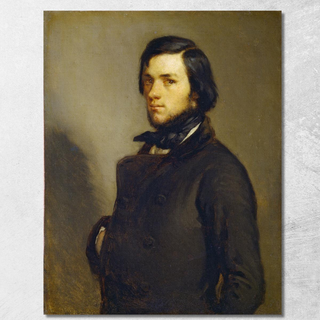 Ritratto Di Un Uomo Jean-François Millet jfm49 quadro stampato su tela Ritratto Di Un Uomo Jean-François Millet jfm49 quadro stampato su tela