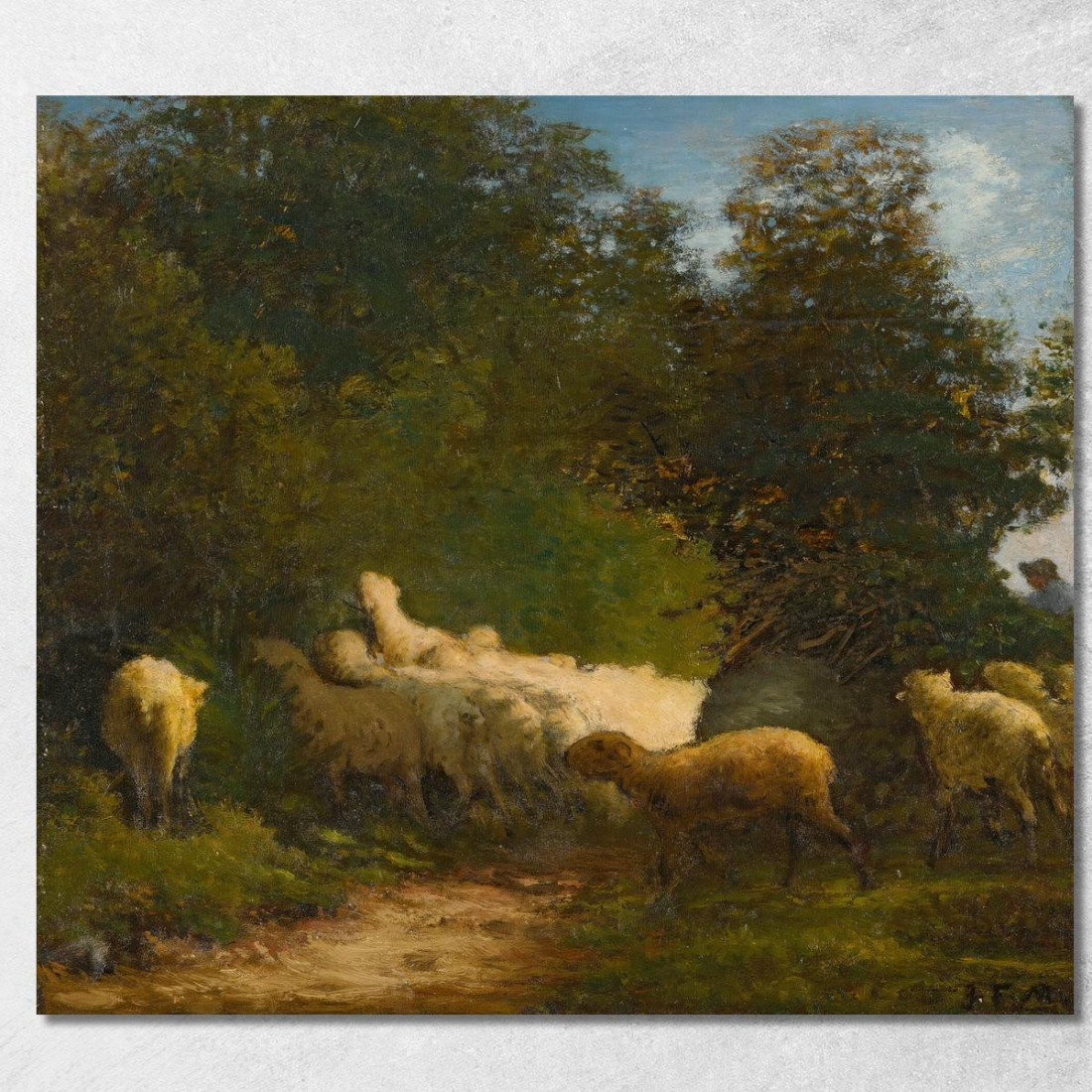 Pecore Al Pascolo Lungo Una Siepe Jean-François Millet jfm59 quadro stampato su tela Pecore Al Pascolo Lungo Una Siepe Jean-François Millet jfm59 quadro stampato su tela
