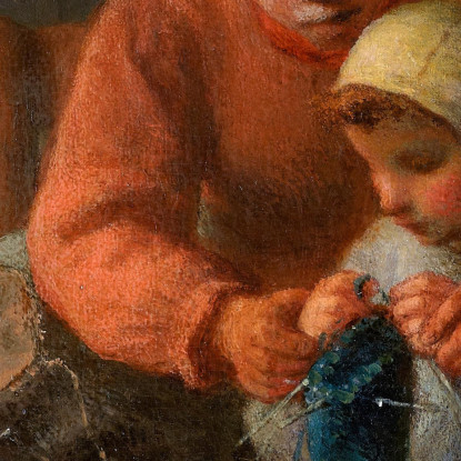 La Lezione Di Lavoro A Maglia 2 Jean-François Millet jfm70 quadro stampato su tela
