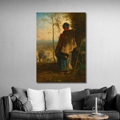 La Pastorella Jean-François Millet jfm73 quadro stampato su tela