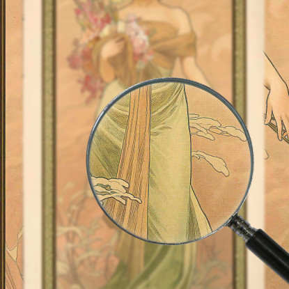 Primavera Alphonse Mucha amu111 quadro stampato su tela