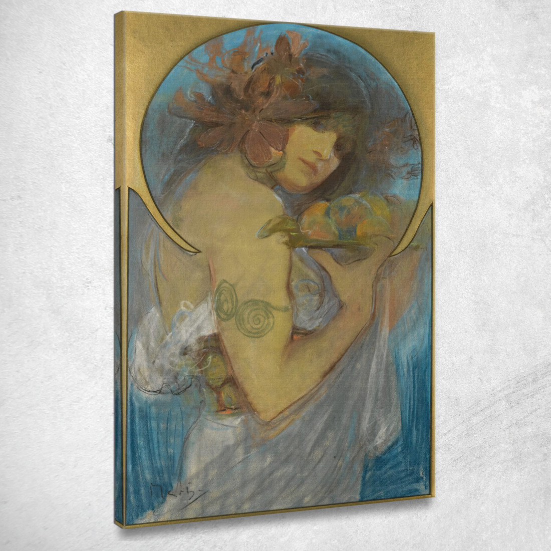 Studio Per La Frutta Alphonse Mucha amu112 quadro stampato su tela Studio Per La Frutta Alphonse Mucha amu112 quadro stampato su tela
