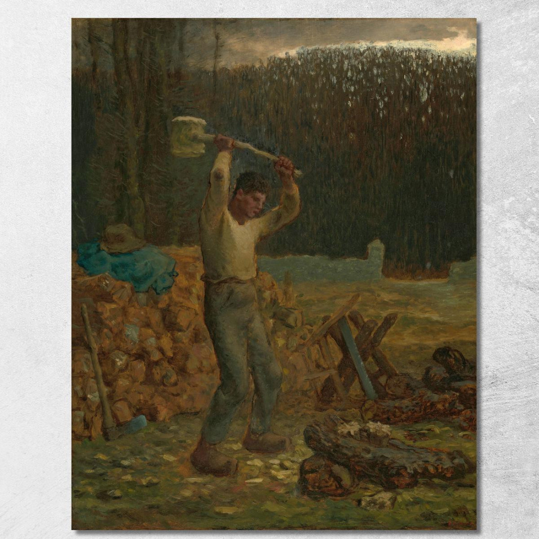 Il Taglialegna Jean-François Millet jfm80 quadro stampato su tela Il Taglialegna Jean-François Millet jfm80 quadro stampato su tela