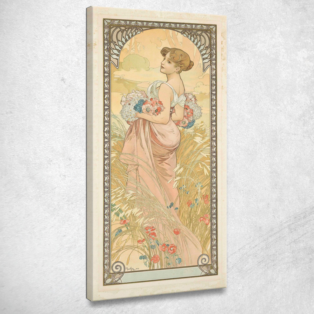Estate Alphonse Mucha amu114 quadro stampato su tela Estate Alphonse Mucha amu114 quadro stampato su tela