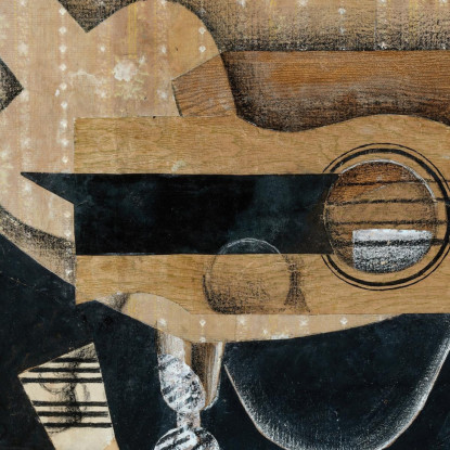 Una Chitarra Degli Occhiali E Una Bottiglia Juan Gris jgr1 quadro stampato su tela