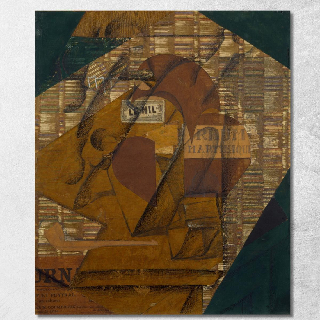 Bottiglia Di Rum E Giornale Juan Gris jgr13 quadro stampato su tela Bottiglia Di Rum E Giornale Juan Gris jgr13 quadro stampato su tela
