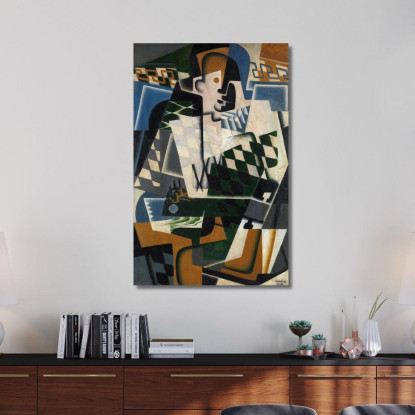Arlecchino Con Una Chitarra Juan Gris jgr32 quadro stampato su tela