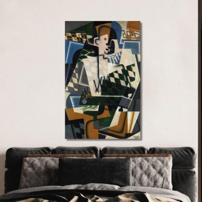 Arlecchino Con Una Chitarra Juan Gris jgr32 quadro stampato su tela