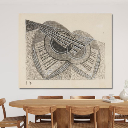 Natura Morta Con Chitarra E Un Libro Di Musica Juan Gris jgr55 quadro stampato su tela