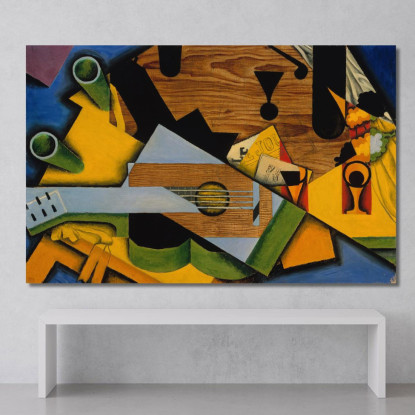 Natura Morta Con Una Chitarra Juan Gris jgr58 quadro stampato su tela