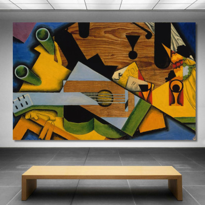 Natura Morta Con Una Chitarra Juan Gris jgr58 quadro stampato su tela
