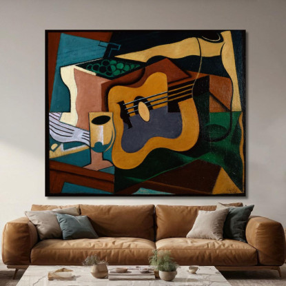 Natura Morta Con Chitarra Juan Gris jgr61 quadro stampato su tela