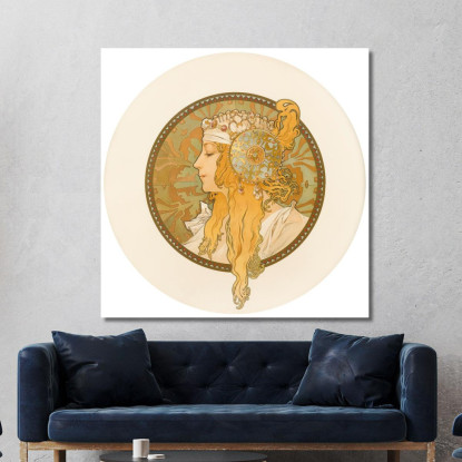 Teste Bizantine Bionde Alphonse Mucha amu123 quadro stampato su tela