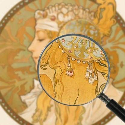 Teste Bizantine Bionde Alphonse Mucha amu123 quadro stampato su tela